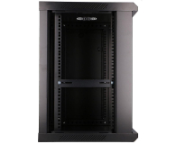 Extralink Szafka wisząca rack 12U 600x600 czarna szklane drzwi EX.7256 - 489403 - zdjęcie 4